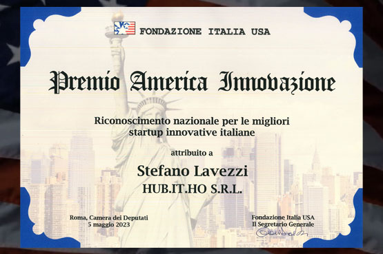 Premio America Innovazione per Stefano Lavezzi - Hub.It.Ho s.r.l.